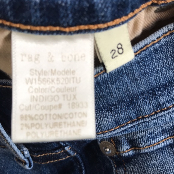 Rag & bone New York size 28 blue denim jeans USA made tuxedo high waist skinny - Picture 4 of 6